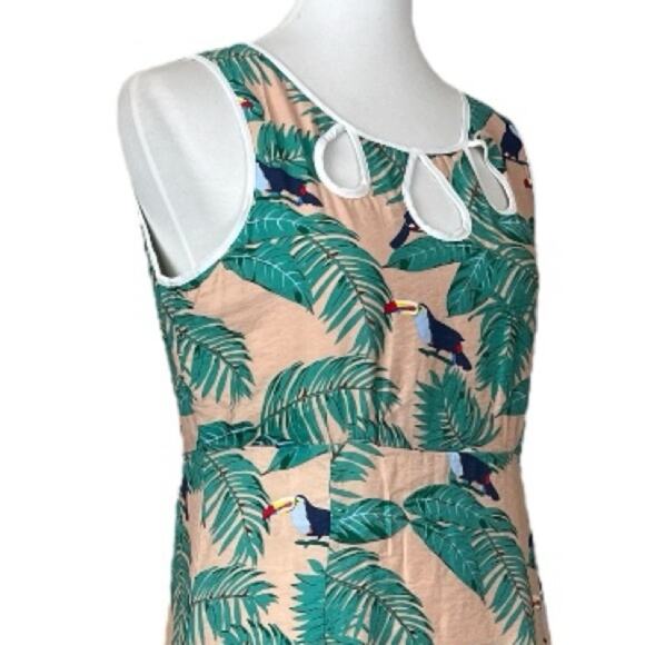 Royal Monk A-line Sleeveless Dress Parrot Tropical Print Women’s Size Small - Picture 6 of 12